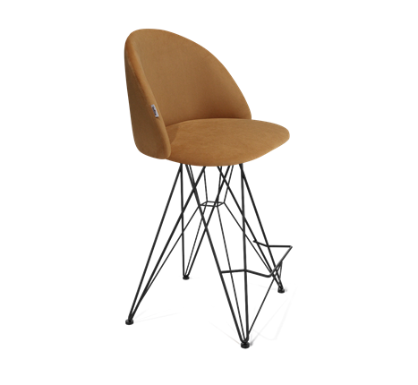 Полубарный стул SHT-ST35 / SHT-S66-1 (горчичный/черный муар) в Вологде - изображение