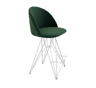 Полубарный стул SHT-ST35-2 / SHT-S66-1 (лиственно-зеленый/хром лак) в Вологде