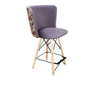 Полубарный стул SHT-ST36-4 / SHT-S80-1 (сумеречная орхидея/прозрачный лак/черный) в Вологде