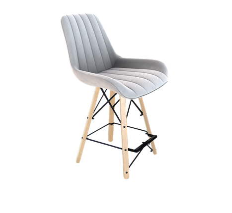 Полубарный стул SHT-ST37 / SHT-S80-1 (серое облако/прозрачный лак/черный) в Вологде - изображение