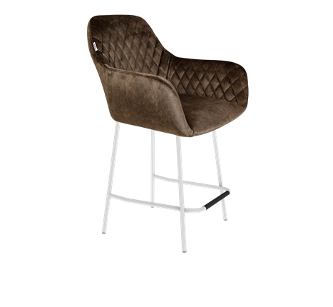 Полубарный стул SHT-ST38 / SHT-S29P-1 (кофейный трюфель/белый муар) в Вологде - изображение