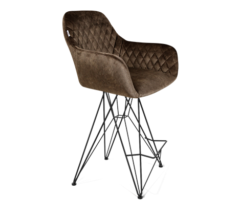 Полубарный стул SHT-ST38 / SHT-S66-1 (кофейный трюфель/черный муар) в Вологде - изображение