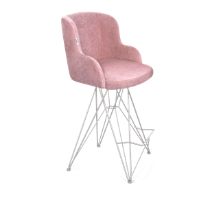 Полубарный стул SHT-ST39 / SHT-S66-1 (пыльная роза/хром лак) в Вологде
