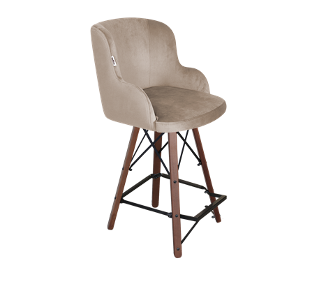 Полубарный стул SHT-ST39 / SHT-S80-1 (латте/темный орех/черный) в Вологде - изображение