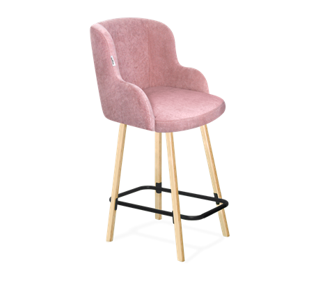Полубарный стул SHT-ST39 / SHT-S94-1 (пыльная роза/прозрачный лак/черный муар) в Вологде - изображение