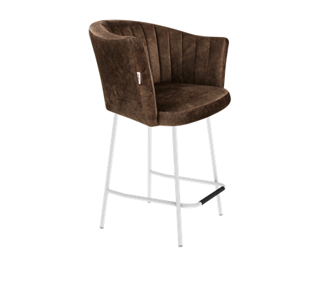 Полубарный стул SHT-ST42-1 / SHT-S29P-1 (кофейный трюфель/белый муар) в Вологде - изображение
