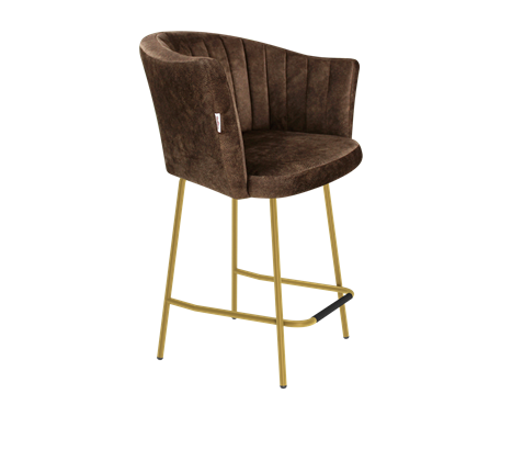 Полубарный стул SHT-ST42-1 / SHT-S29P-1 (кофейный трюфель/золото) в Вологде - изображение