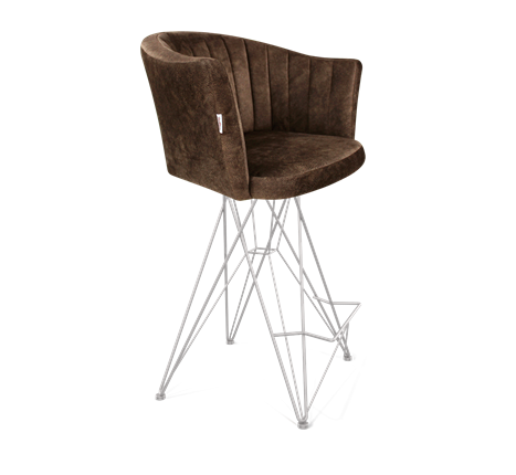 Полубарный стул SHT-ST42-1 / SHT-S66-1 (кофейный трюфель/хром лак) в Вологде - изображение