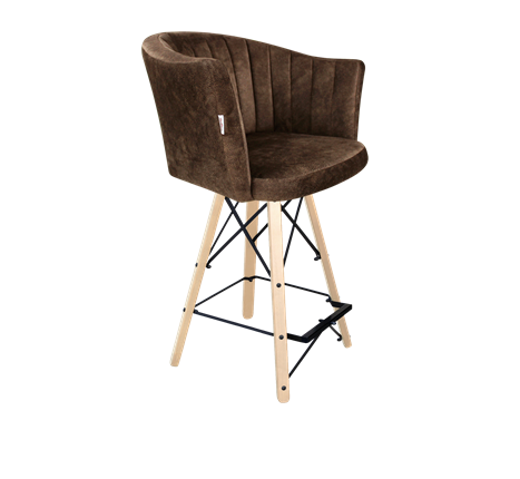 Полубарный стул SHT-ST42-1 / SHT-S80-1 (кофейный трюфель/прозрачный лак/черный) в Вологде - изображение