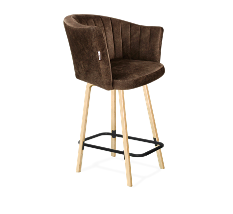 Полубарный стул SHT-ST42-1 / SHT-S94-1 (кофейный трюфель/прозрачный лак/черный муар) в Вологде - изображение