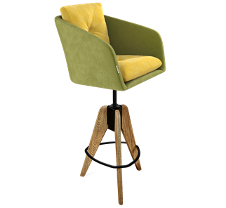 Полубарный стул SHT-ST43-2 / SHT-S92 (фисташковый десерт/браш.коричневый/черный муар) в Вологде