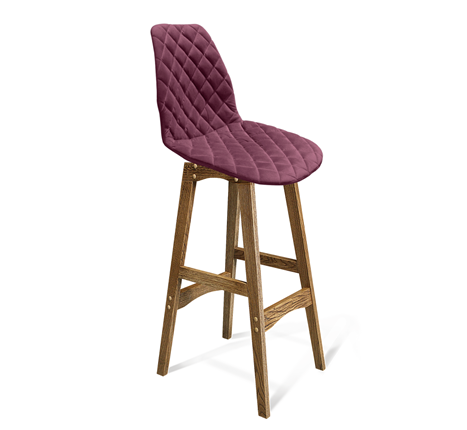Барный стул SHT-ST29-C12/S65 (ежевичное вино/дуб брашированный коричневый) в Вологде - изображение
