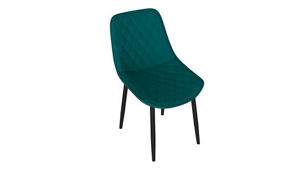 Кухонный стул Oscar (Черный муар/Велюр L006 бирюзовый) в Вологде - изображение