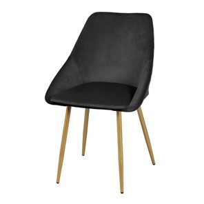 Мягкий дизайнерский стул Мартин СРП-063 эмаль голд Веллюто черный в Вологде