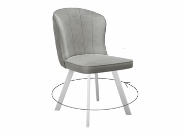 Обеденный стул 219 поворотный, микровелюр B22 grey, ножки белые в Вологде