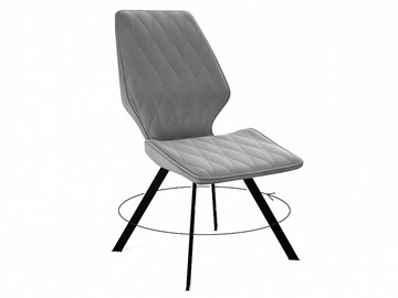 Обеденный стул 243 поворотный, микровелюр B22 grey, ножки черные в Вологде