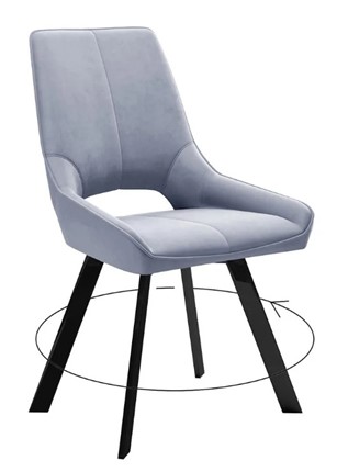 Обеденный стул 268 поворотный, микровелюр Z46 перламутр, ножки черные в Вологде - изображение