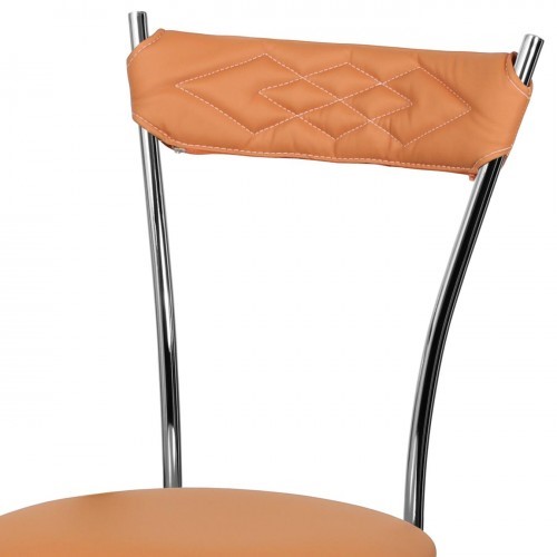 Кухонный стул Хлоя Софт СРП-087С Люкс хром  Экотекс оранжевый в Вологде - изображение 1