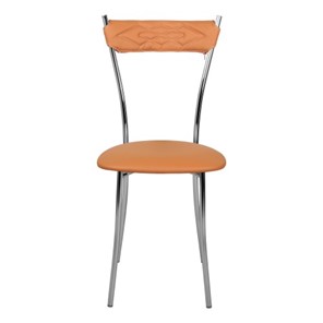 Кухонный стул Хлоя Софт СРП-087С Люкс хром  Экотекс оранжевый в Вологде - предосмотр 2