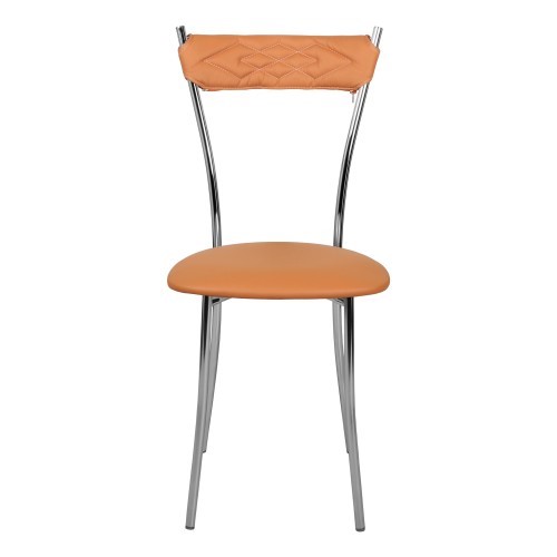 Кухонный стул Хлоя Софт СРП-087С Люкс хром  Экотекс оранжевый в Вологде - изображение 2
