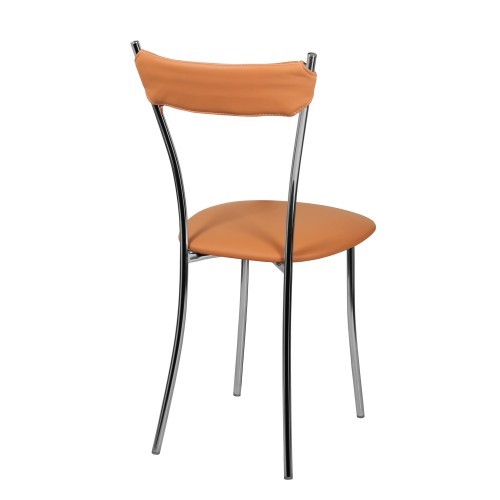 Кухонный стул Хлоя Софт СРП-087С Люкс хром  Экотекс оранжевый в Вологде - изображение 4