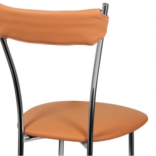Кухонный стул Хлоя Софт СРП-087С Люкс хром  Экотекс оранжевый в Вологде - изображение 5