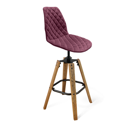 Барный стул SHT-ST29-C12/S93 (ежевичное вино/брашированный коричневый/черный муар) в Вологде - изображение