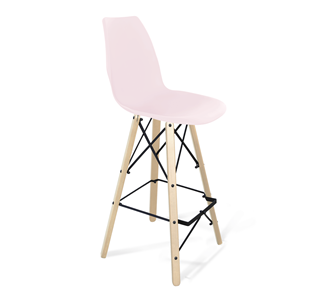Барный стул SHT-ST29/S80 (пастельно-розовый/прозрачный лак/черный) в Вологде - предосмотр