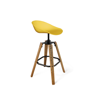 Барный стул SHT-ST19/S93 (желтый/брашированный коричневый/черный муар) в Вологде