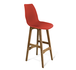 Барный стул SHT-ST29/S65 (красный ral 3020/дуб брашированный коричневый) в Вологде