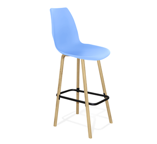 Барный стул SHT-ST29/S94 (голубой pan 278/прозрачный лак/черный муар) в Вологде