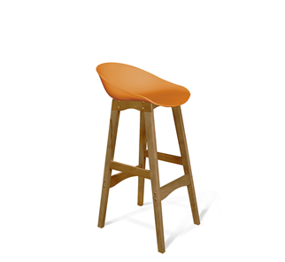 Барный стул SHT-ST19/S65 (оранжевый/светлый орех) в Вологде - предосмотр