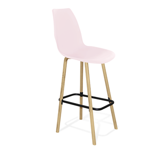 Барный стул SHT-ST29/S94 (пастельно-розовый/прозрачный лак/черный муар) в Вологде - предосмотр