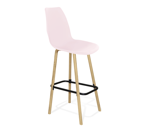 Барный стул SHT-ST29/S94 (пастельно-розовый/прозрачный лак/черный муар) в Вологде - изображение