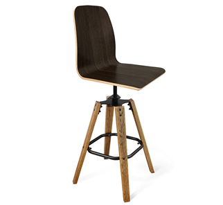 Барный стул SHT-ST10-1/S93 (венге/брашированный коричневый/черный муар) в Вологде - предосмотр