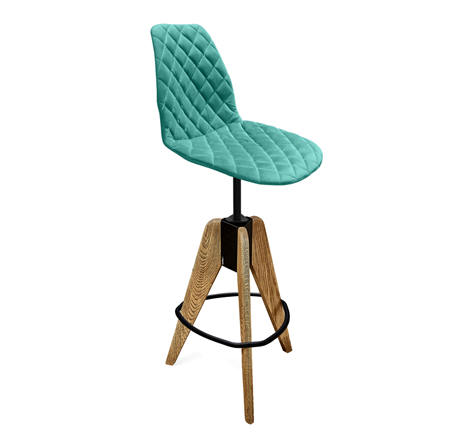Барный стул SHT-ST29-С12/S92 (голубая лагуна/брашированный коричневый/черный муар) в Вологде - изображение