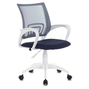 Офисное кресло Brabix Fly MG-396W (с подлокотниками, пластик белый, сетка, темно-серое) 532400 в Вологде