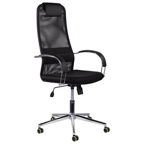 Офисное кресло Brabix Premium Pilot EX-610 CH (хром, ткань-сетка, черное) 532417 в Вологде - предосмотр