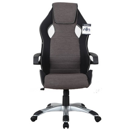 Кресло компьютерное Brabix Techno GM-002 (ткань, черное/серое, вставки белые) в Вологде - изображение