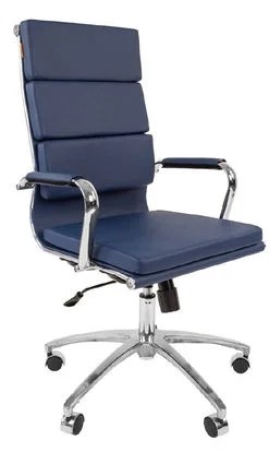 Офисное кресло CHAIRMAN 750 экокожа синяя в Вологде - изображение