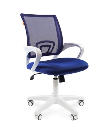 Кресло CHAIRMAN 696 white, ткань, цвет синий в Вологде - изображение