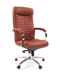 Офисное кресло CHAIRMAN 480 Экокожа Terra 111 (коричневая) в Вологде