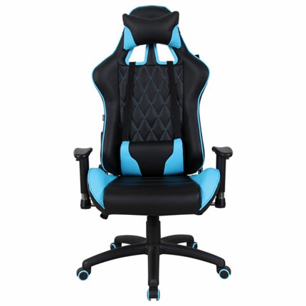 Компьютерное кресло Brabix GT Master GM-110 (две подушки, экокожа, черное/голубое) 531928 в Вологде - изображение