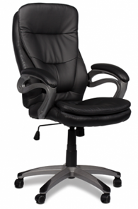 Офисное кресло J 9302 экокожа /пластик, черный в Вологде