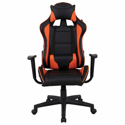 Офисное кресло Brabix GT Racer GM-100 (две подушки, экокожа, черное/оранжевое) в Вологде - изображение