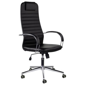 Офисное кресло Brabix Premium Pilot EX-610 CH (хром, кожзам, черное) в Вологде - предосмотр