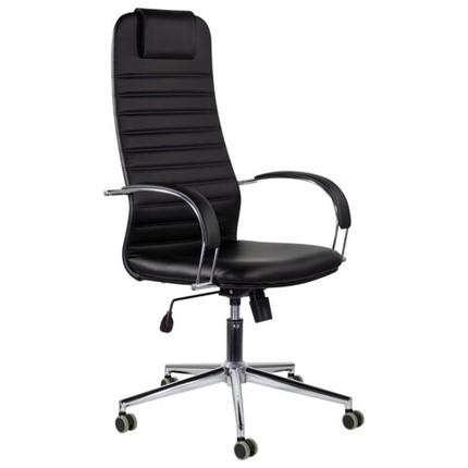 Офисное кресло Brabix Premium Pilot EX-610 CH (хром, кожзам, черное) в Вологде - изображение
