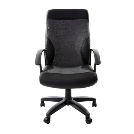 Кресло Brabix Trust EX-535 (экокожа черная, ткань серая) в Вологде - изображение