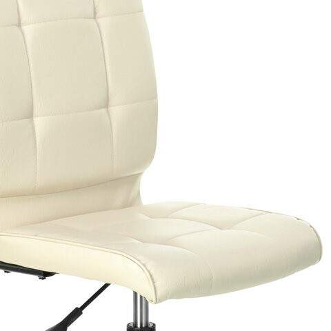 Компьютерное кресло Brabix Stream MG-314 (без подлокотников, пятилучие серебристое, экокожа, бежевое) 532078 в Вологде - изображение 4