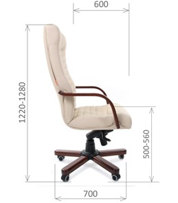 Офисное кресло CHAIRMAN 480 WD, экокожа, цвет бежевый в Вологде - предосмотр 2